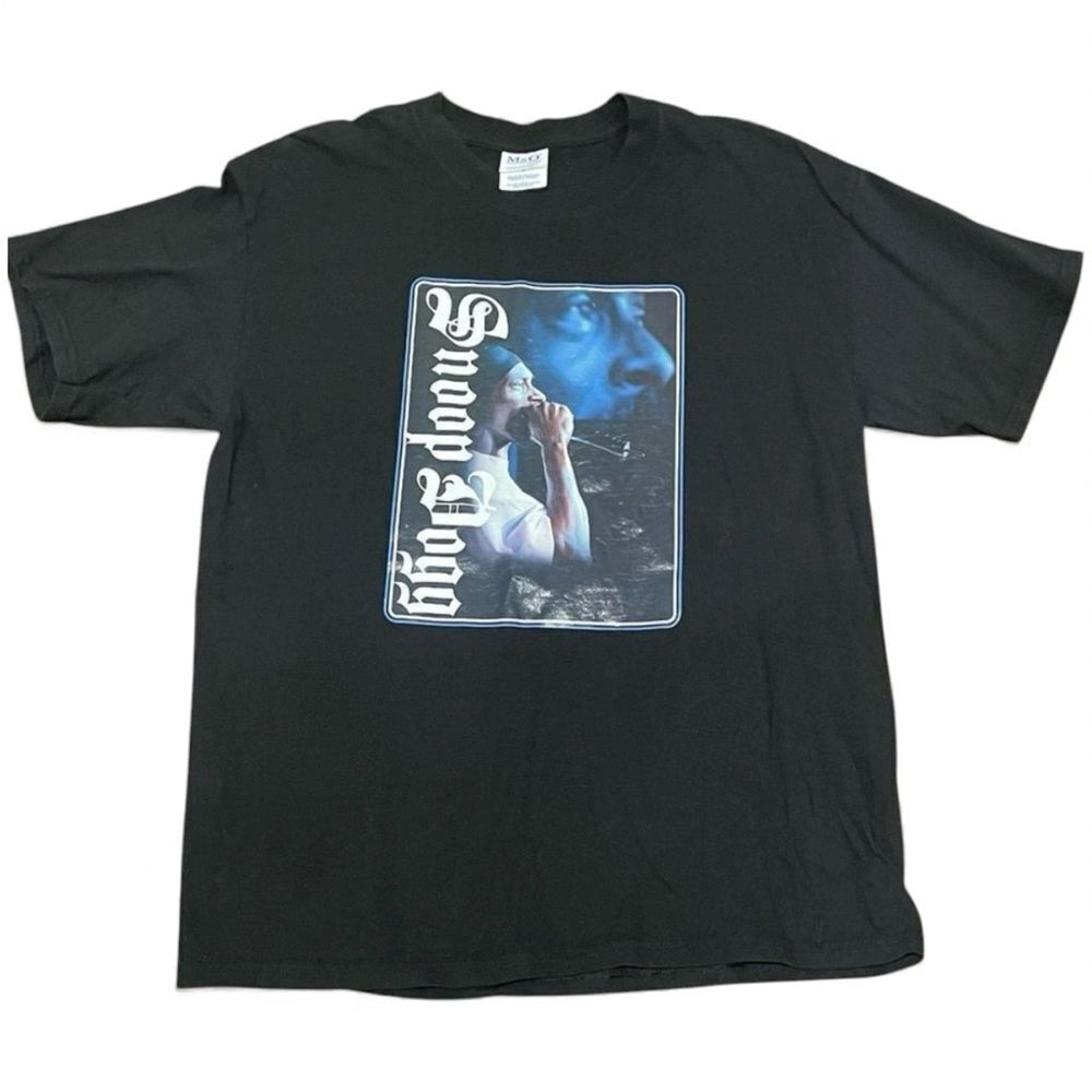 M&O Knit Men’s Snoop Dog Short Sleeve T-Shirt Black Blue White Size Large
